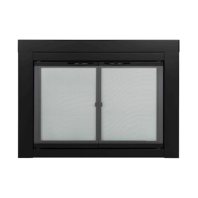 Pleasant Hearth Alpine Fireplace Glass Door Small Black