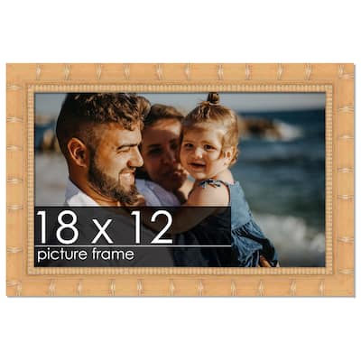 18x12 Bamboo Other Wood Tones Wood Picture Frame - UV Acrylic, Foam Board Backing, & Hanging Hardware Included!