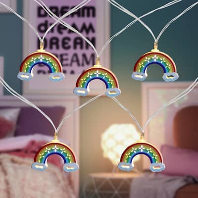 10 Count LED Warm White Rainbow Christmas Lights - 3.25 Ft Clear Wire - 3.25'