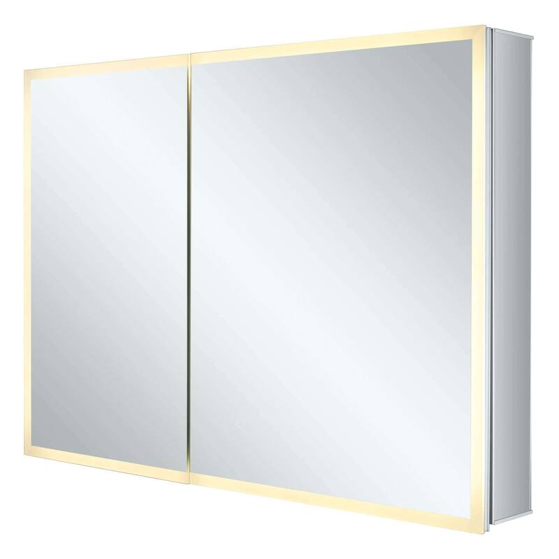 Mirrored Aluminum Bathroom Medicine Cabinet with LED lights