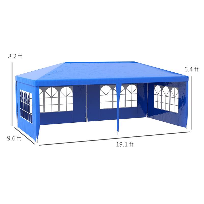 9.6' x 19' Large Party Tent - Blue