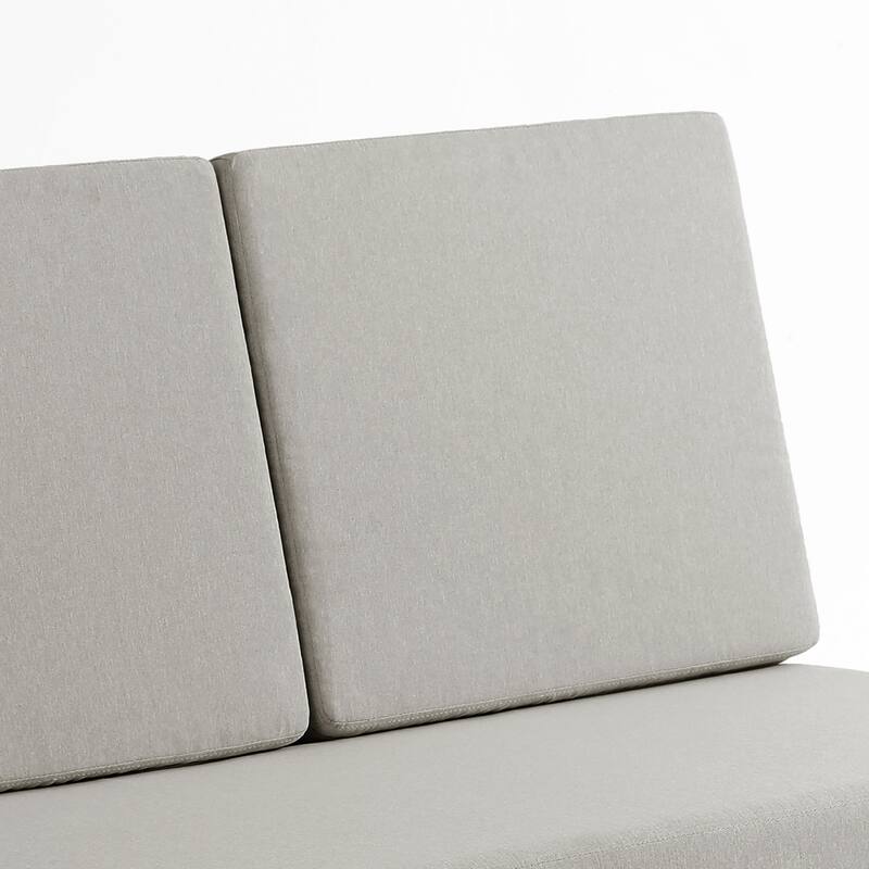 Outdoor Teak Wood Waterproof Armless Chair Loveseat with Cushions