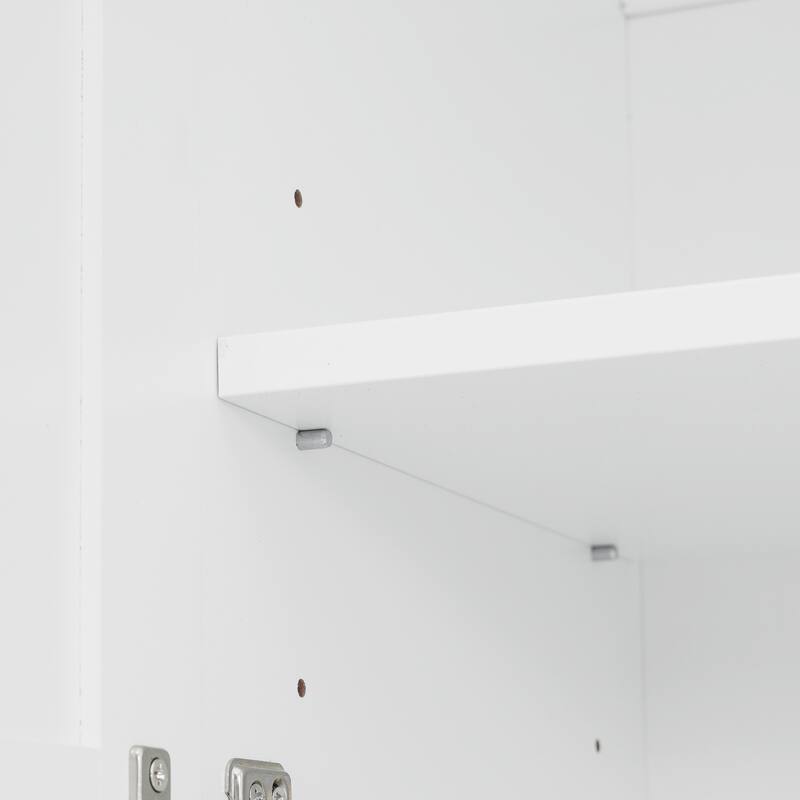 GDFStudio - Nazir 71.6"H Traditional Freestanding Bathroom Storage Cabinet with Adjustable Shelves, Soft-Close Doors & 3 Drawers