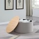preview thumbnail 18 of 59, HomePop Round Storage Ottoman table with Wood Top