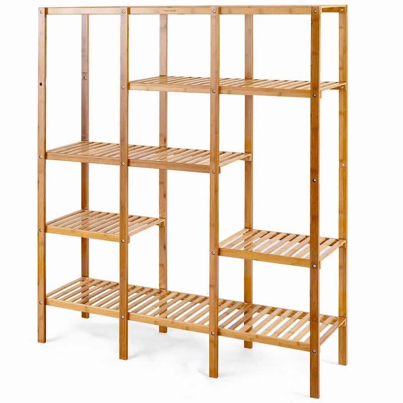 Eco-Friendly Bamboo 4-Shelf Bookcase Storage Rack - 45.5" x 12.5" x 55.5" (L x W x H)
