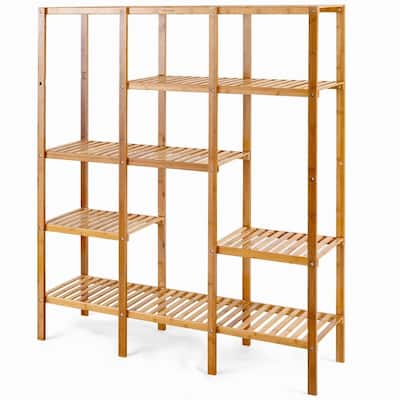 Eco-Friendly Bamboo 4-Shelf Bookcase Storage Rack - 45.5" x 12.5" x 55.5" (L x W x H)