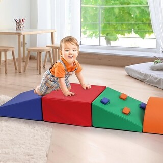Toddler Foam Climbing Blocks Set - 5PCS Indoor Active Playset - Bed ...