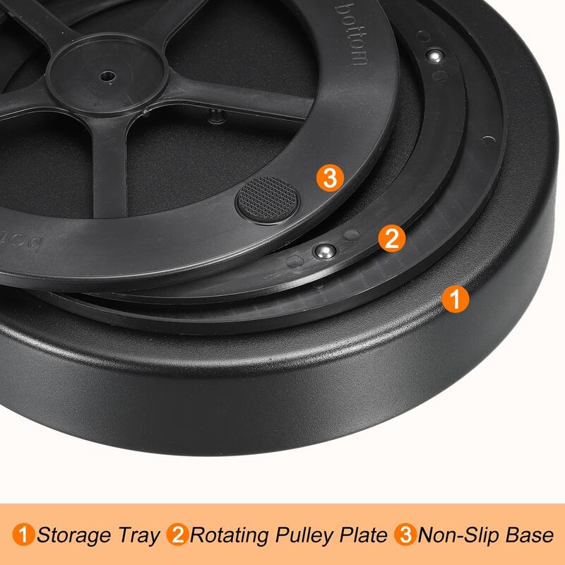 Lazy Susan Organizer Rotating Spice Rack Turntable for Kitchen Cabinet - Black
