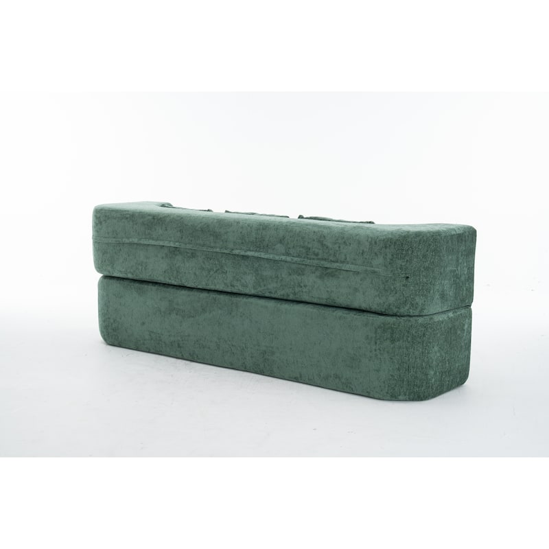 3-Seater Convertible Sofa Bed, Chenille Fabric Sleeper Sofa, High-Density Sponge Daybed, No Assembly Required