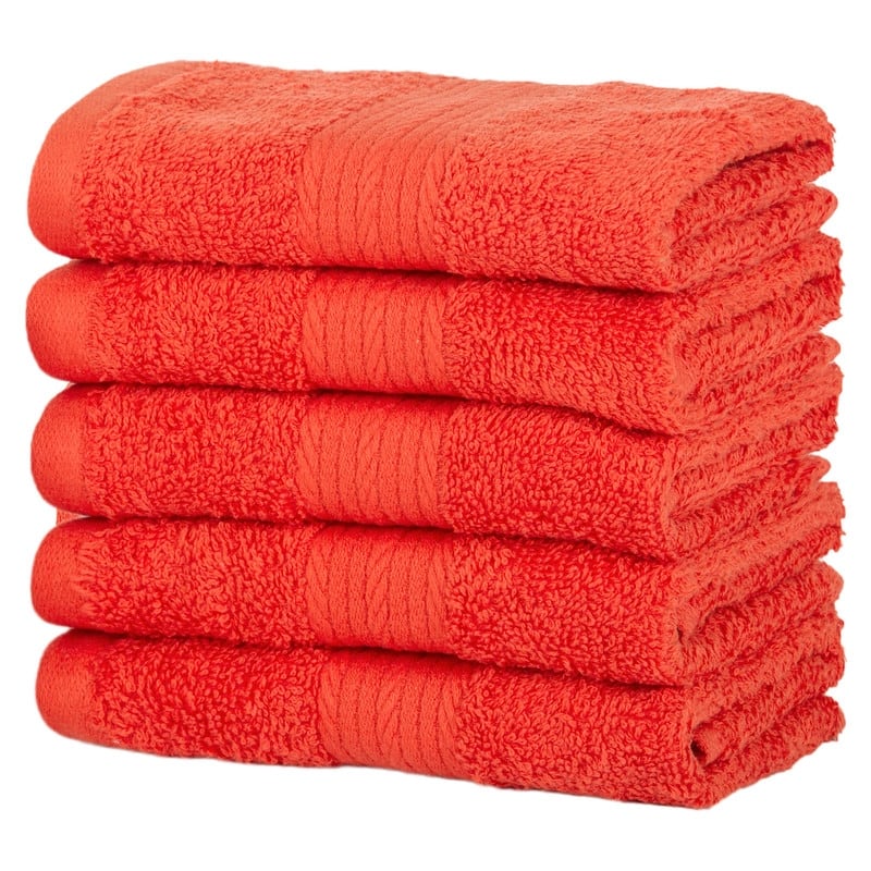 Pure Cotton 600 GSM Absorbent Washcloths 12x12 Inch by Ample Decor - 5 Pcs