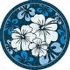 preview thumbnail 1 of 3, Blue Hawaiian Hibiscus Decorative Pool Mat - Pool Art