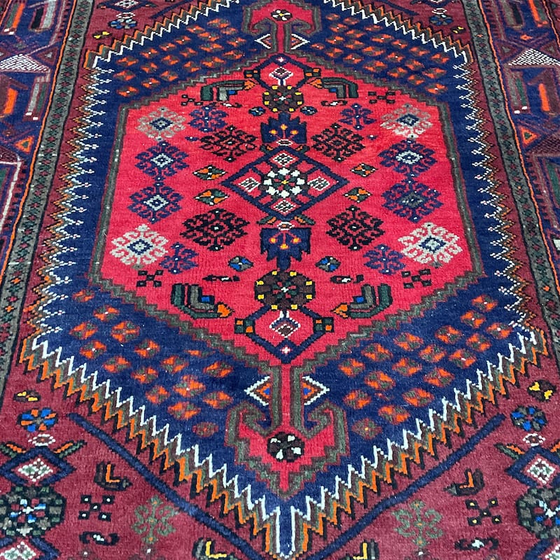HERAT ORIENTAL Hand-knotted Tribal Hamadan Wool Rug - 4'2 x 6'5