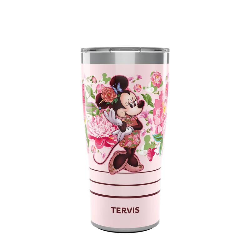 Tervis Traveler Disney Minnie Mouse Neo Chinese Floral Triple Walled Insulated Travel Tumbler, Stainless Steel - 20oz - 20oz