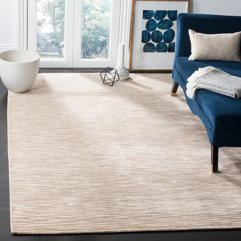 SAFAVIEH Handmade Mirage Anelija Modern Abstract Viscose Rug - 9' x 12' - Creamy Custard