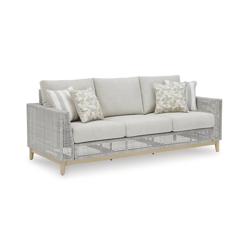 Signature Design by Ashley Seton Creek Gray Outdoor Sofa with Cushion - 82.63" W x 36.25" D x 35.88" H
