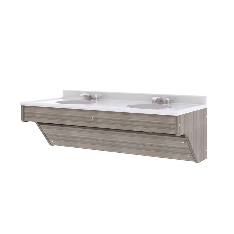 Tot Mate Double Laminate Wall Vanity - 49" x 21" x 21.5"; Unassembled