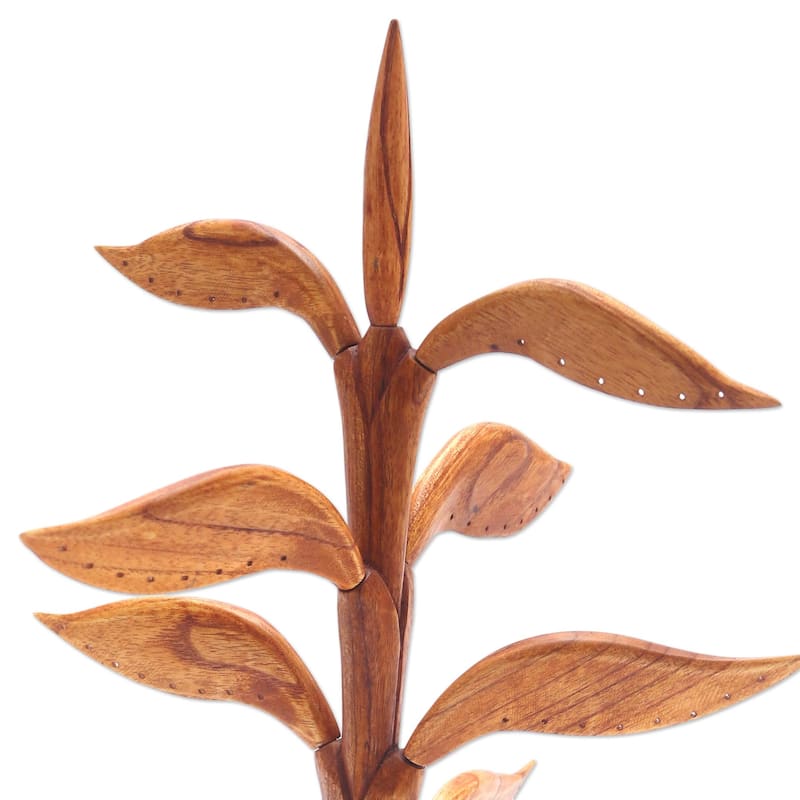 Novica Handmade Towering Tree Wood Jewelry Stand