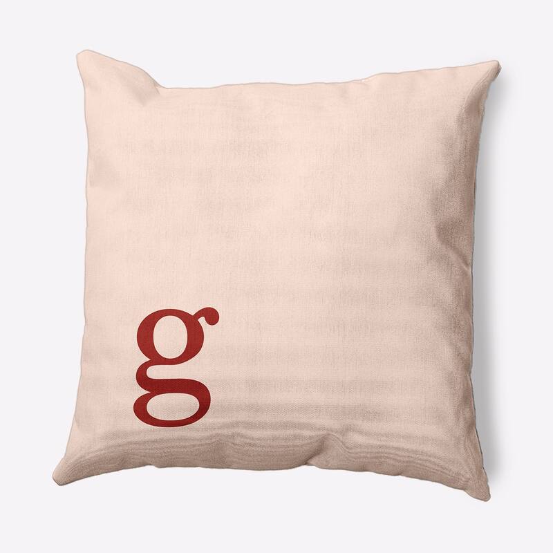 Modern Monogram Indoor/Outdoor Throw Pillow-G - 20" x 20" - Maple Red