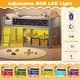 preview thumbnail 9 of 18, Gymax Kids Loft Bed w/LED Lights Chalkboard & Removable Bookcase