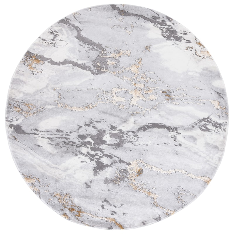 SAFAVIEH Craft Meeta Modern & Contemporary Rug - 6'7" Round - Grey/Gold - Round