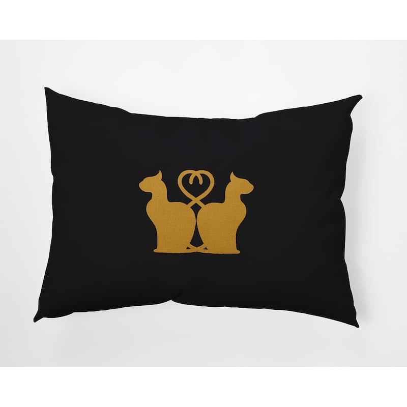 Halloween Cats Accent Pillow - Golden Mustard - 14" x 20"