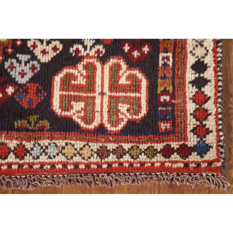 Qashqai Persian Vintage Area Rug Hand-Knotted Tribal Wool Carpet - 3'7"x 5'4"