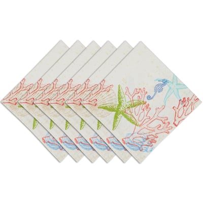Lagoon Oversized Square Dining Napkins 20" Red and Green Set of 6