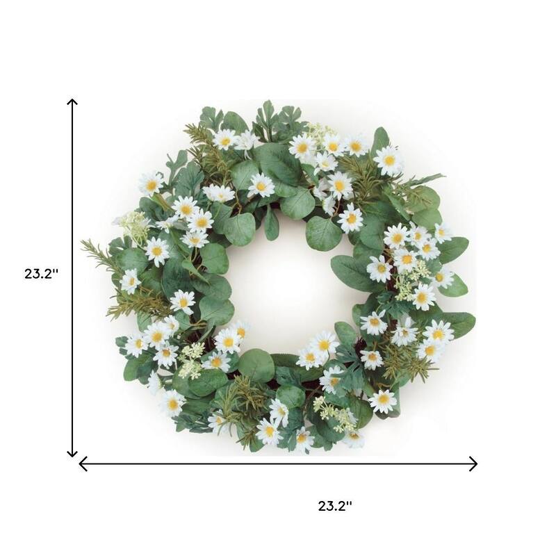 HomeRoots 23" White And Green Mixed Assortment Artificial Wreath