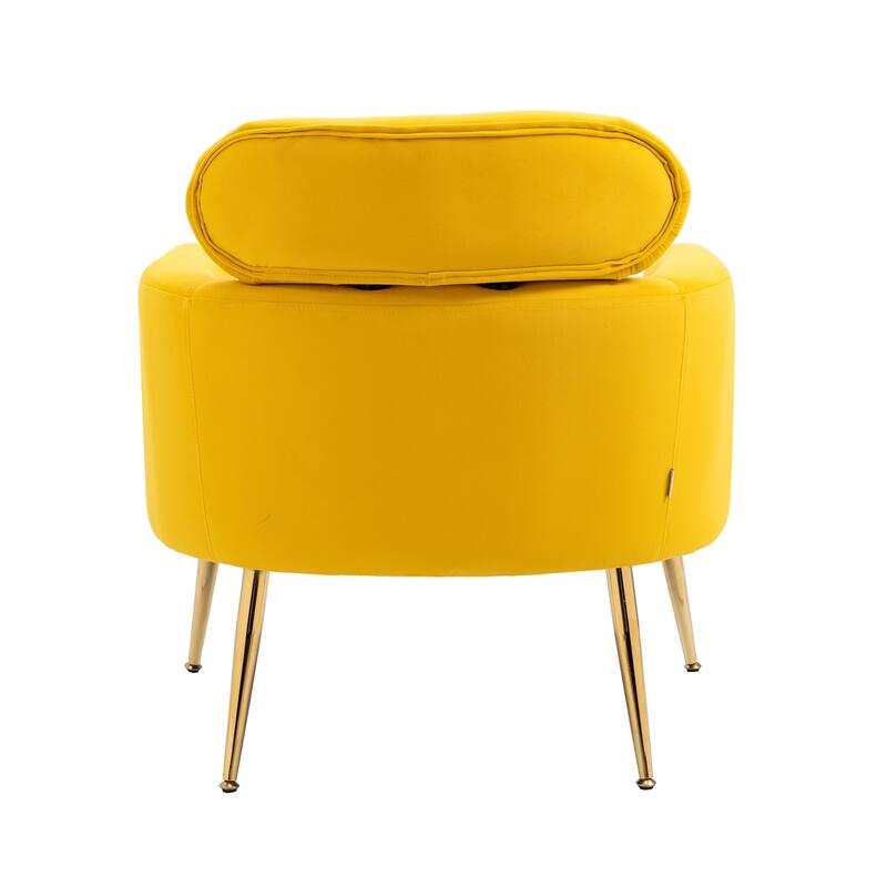 Velvet Upholstered Accent Chair With A Pillow