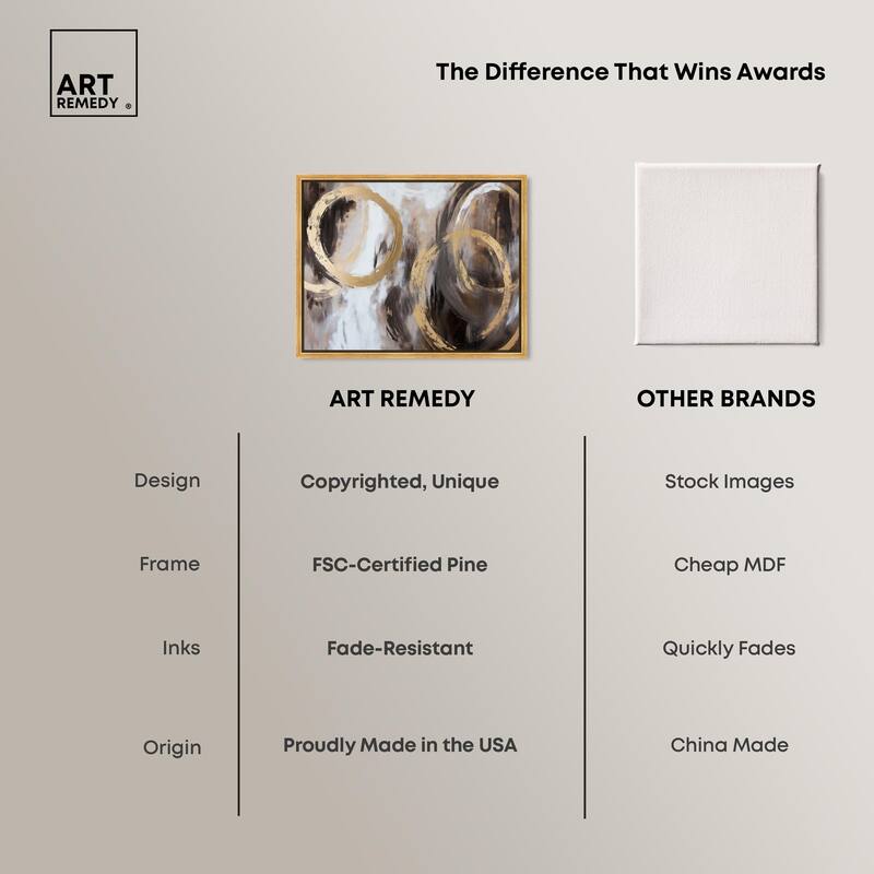 Swirling Forms with Gold Canvas by Art Remedy