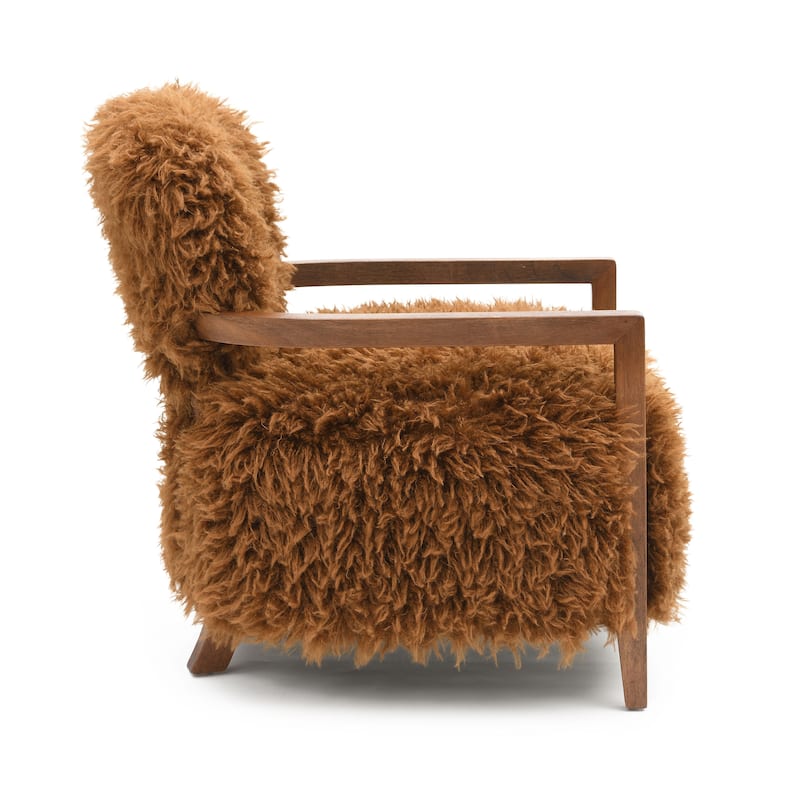 Furniture of America Lumir Modern 28-inch Faux Fur Accent Arm Chair