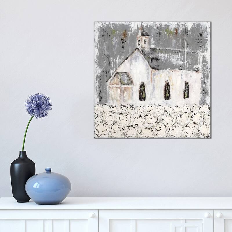 iCanvas "Cottonfield Chapel" by Ashley Bradley Canvas Print - 18x18x1.5