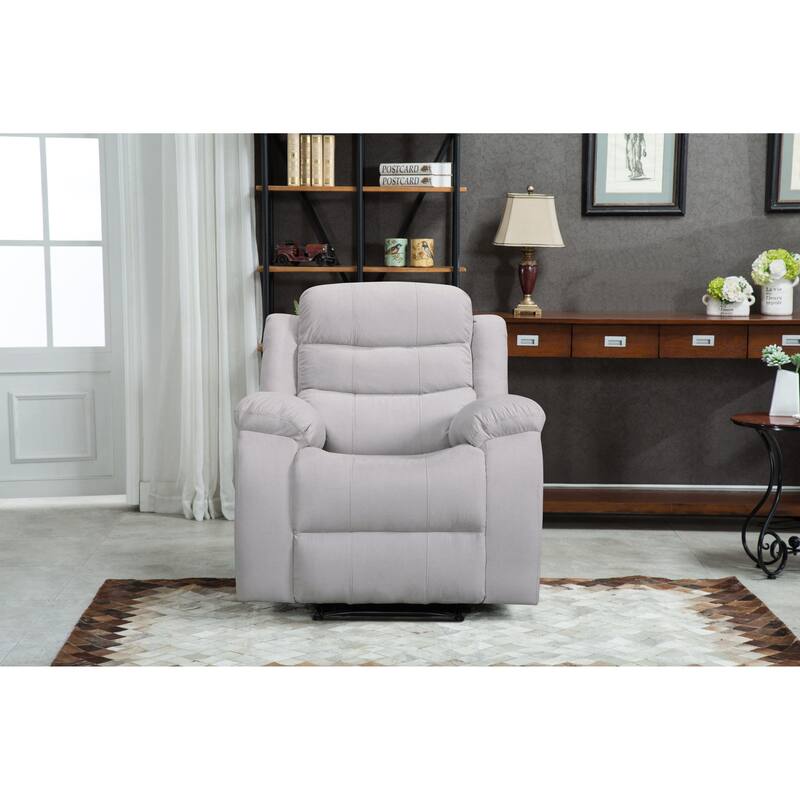 Q-Max Manual Recliner Chair with Overstuffed Cushions for Bedroom and Living Room Reclining Single Sofa Chair