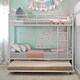 preview thumbnail 18 of 54, Full Size Loft Bed with Built-in L-Shaped Desk and Storage Shelves White