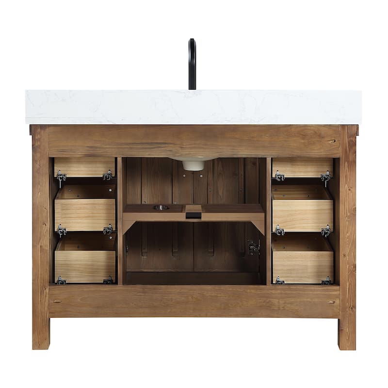 Javier Bath Vanity with Composite Stone Top and Mirror