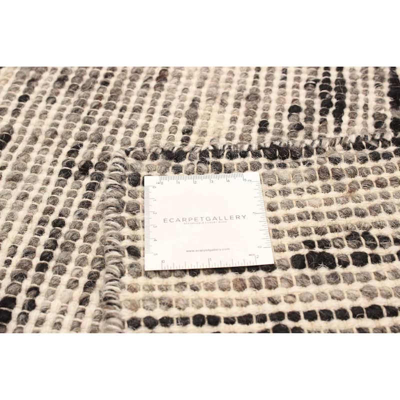 ECARPETGALLERY Braid weave Sienna Grey Wool Rug - 5'1 x 7'11