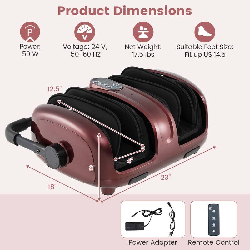 Costway Foot & Calf Massager Vibration Compression Electric Leg - See Details
