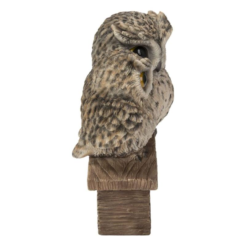 6.25" Brown Mother & Baby Owl with Welcome Sign Outdoor Garden Statue