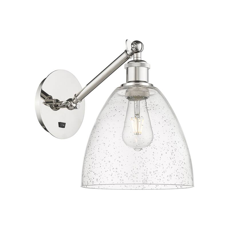 Innovations Lighting Endless Possibilities Ballston - Bristol - 1 Light 9" Adjustable Sconce - Arm Adjusts Up and Down - Polished Nickel/Seedy