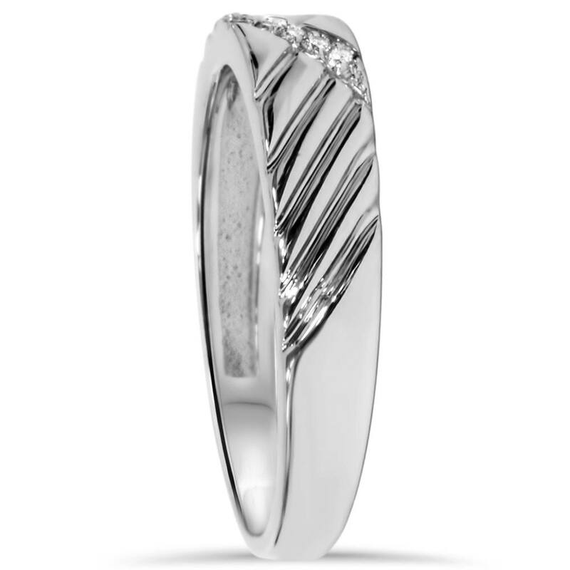 Mens Diamond White Gold Wedding Ring