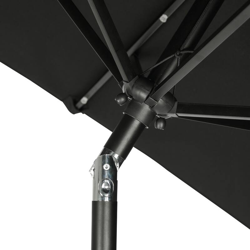 Island Umbrella Nassau 6.5-ft x 10-ft Rectangular Market Umbrella with LED Bulb Lights - Breez-Tex Canopy