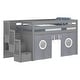 preview thumbnail 68 of 69, JACKPOT Contemporary Low Loft Twin Bed with 3 Step Stairway and Tent