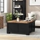 preview thumbnail 10 of 29, Modern Farmhouse Coffee Table with Hidden Interior Storage Black/Rustic Oak