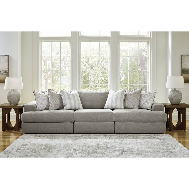Signature Design by Ashley Avaliyah Gray 3-Piece Sectional Sofa - 128" W x 44" D x 37" H - 128" W x  44" D x  37" H - Gray