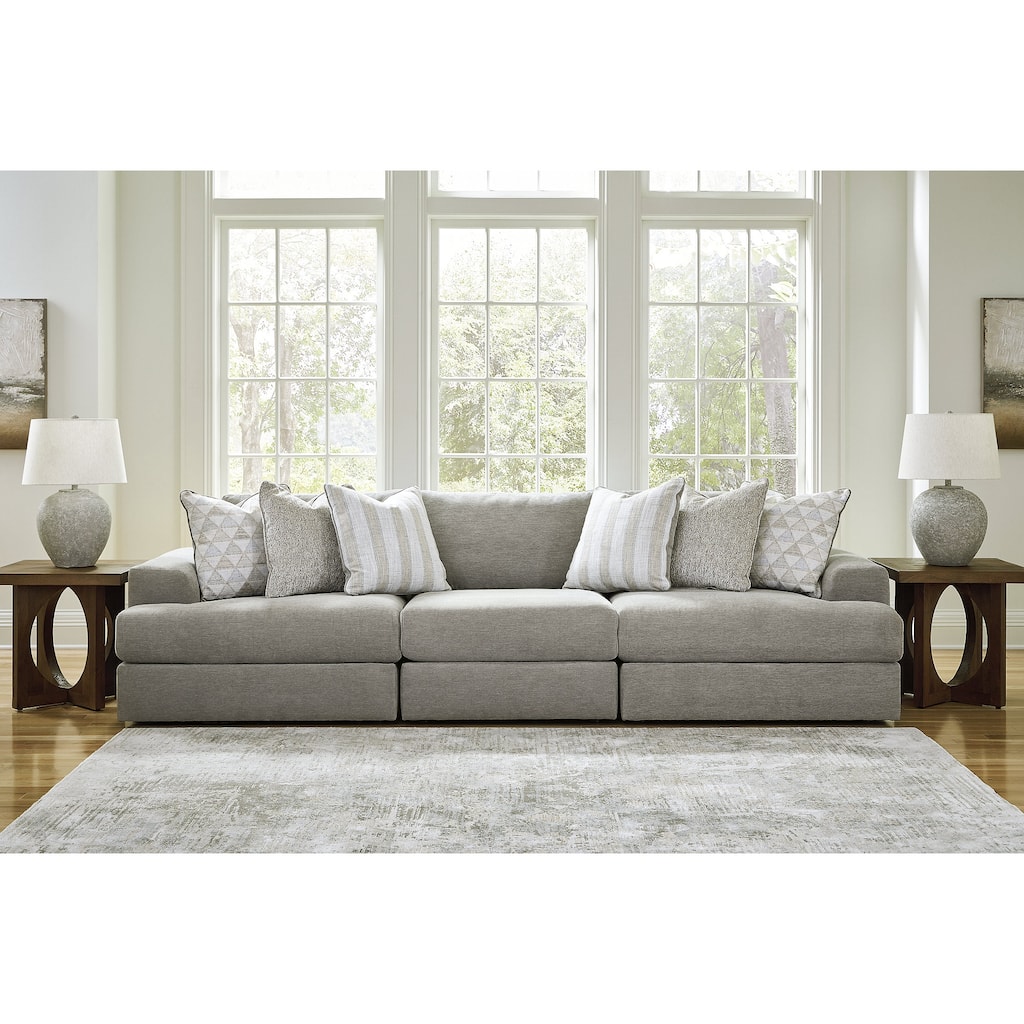 Signature Design by Ashley Avaliyah Gray 3-Piece Sectional Sofa - 128" W x 44" D x 37" H