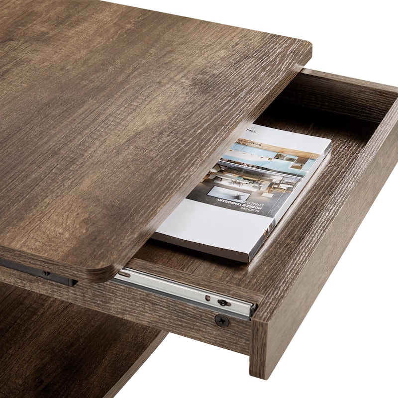 Yaheetech Rolling Computer Desk Table Tray Desk with Drawer and Shelf