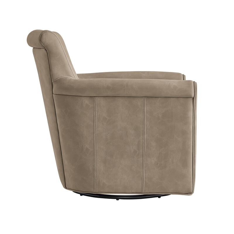 Whitby Faux Leather Swivel Accent Chair