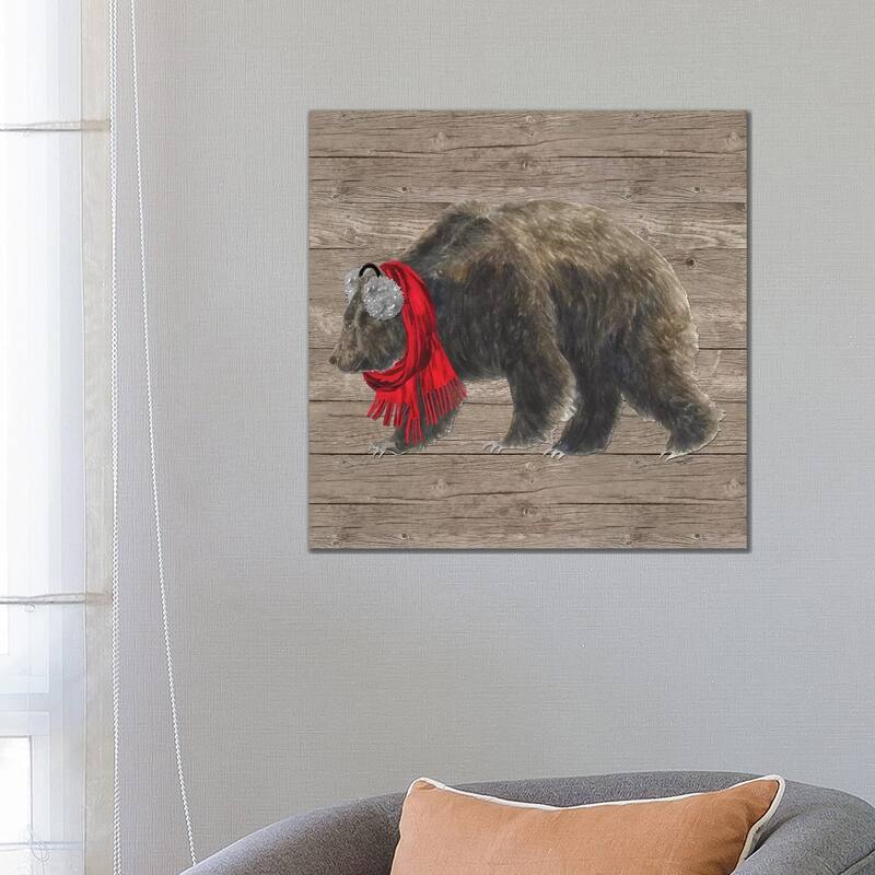 iCanvas "Warm In The Wilderness Bear" by Tara Reed Canvas Print - 26x26x1.5
