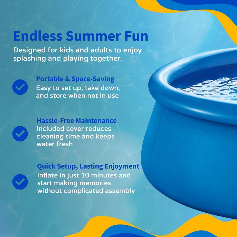 Blue Wave Speed Set 9-ft Round 30-in Deep Family Pool with Cover