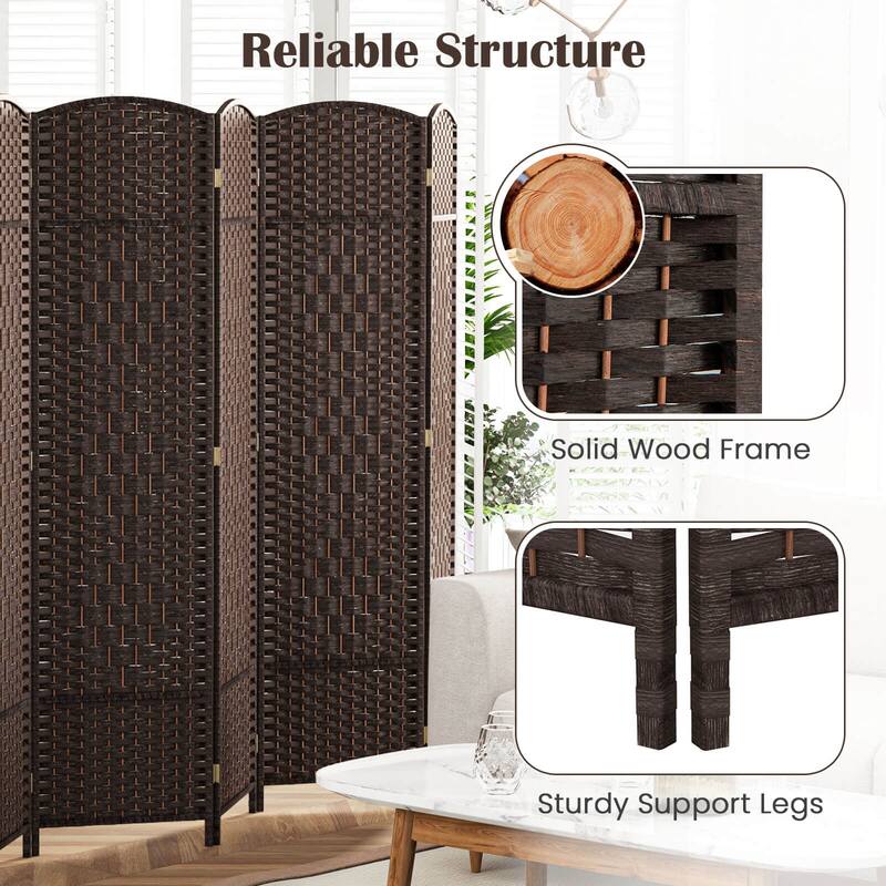 Costway 8-Panel Room Divider 6 FT Tall Folding Privacy Screen with - See Details